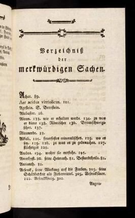 Verzeichniß der merkwürdigen Sachen