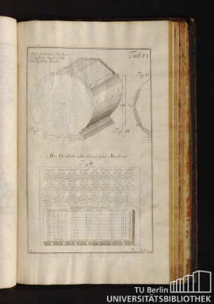 Tab. VI. Des Autoris Rechen Scheiben nach Arth der Rechen Staebe. Mr Grillets Arithmetische Machine.