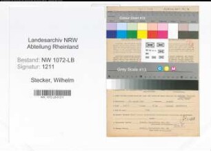 Entnazifizierung Wilhelm Stecker , geb. 25.08.1898 (Angestellter)