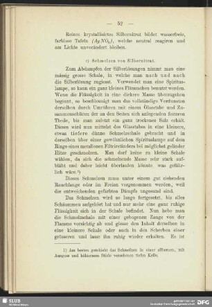 c) Schmelzen von Silbernitrat
