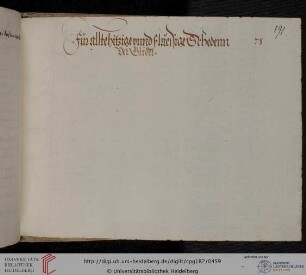 >Fur allte hitzige vnnd Fluessige Schedenn Der Glider< (nur Überschrift)