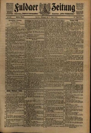 Erste Ausgabe vom Mittwoch, den 08. Juni 1910.