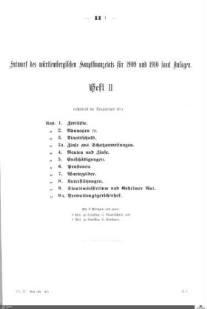 Hauptfinanzetat 1909-1910, Heft 2