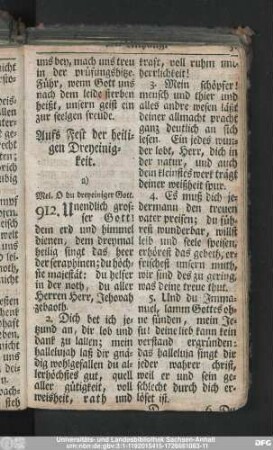 Aufs Fest der heiligen Dreyeinigkeit.