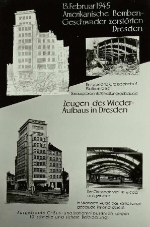 2. Gesamtdeutsche Kommunale Arbeitstagung : Druckgrafik "Wiederaufbau in Dresden". Dresden, August 1954. Dresden: Ausstellung "2. Gesamtdeutsche Kommunale Arbeitstagung", August 1954