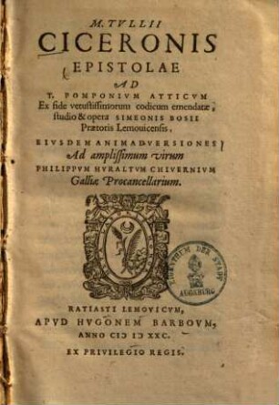 Epistolae ad T. Pomponium Atticum