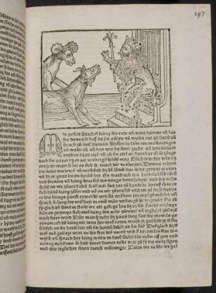Dimna vor dem Löwenkönig; (Kapitel II: Von dem Löwen und dem Ochsen)
