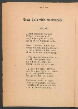 Goces de la vida matrimonial : Canción