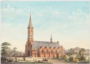 Kirche mit 400 Sitzplätzen: Perspektivische Ansicht