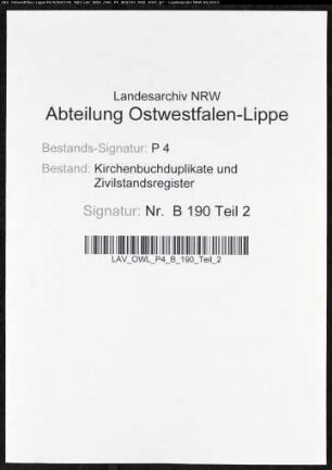 Heiratsbelege zum Zivilstandsregister Lütgendortmund (H 1810)