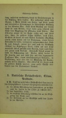B. Natürliche Beschaffenheit; Clima, Producte