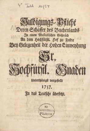 Huldigungs-Pflicht.