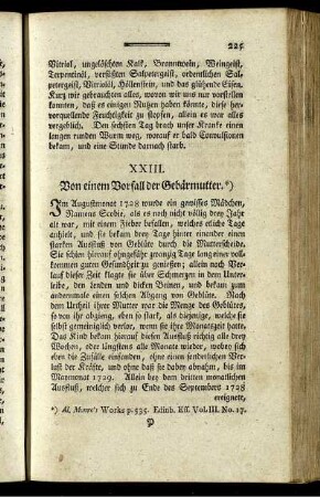 XXIII. Von einem Vorfall der Gebärmutter.