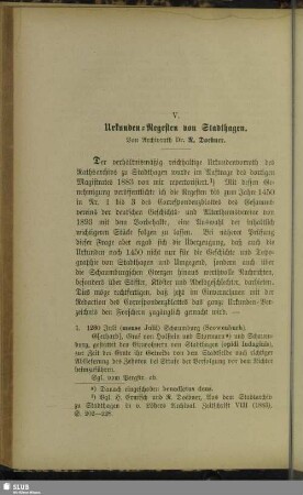 V. Urkunden-Regesten von Stadthagen