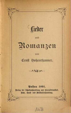 Lieder und Romanzen