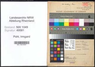 Entnazifizierung Irmgard Pohl , geb. 23.09.1902 (Dozentin)