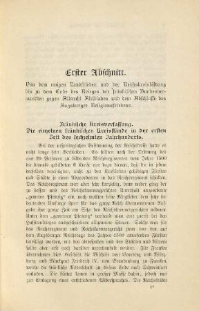 Geschichte Frankens, 2. Die neue Zeit