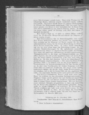 Sitzung am 31. Oktober 1905.