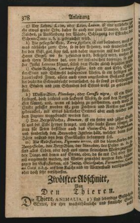 Zwölfter Abschnitt, Von Den Thieren