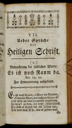 VII. Ueber Sprüche der Heiligen Schrift.