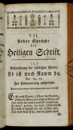 VII. Ueber Sprüche der Heiligen Schrift.
