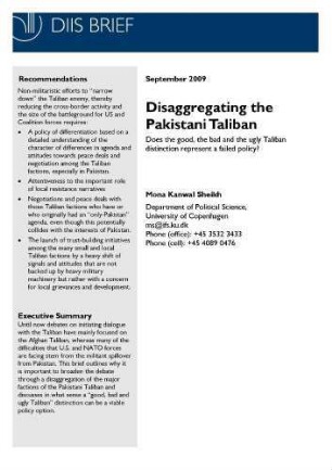 Disaggregating the Pakistani Taliban : does the good, the bad and the ugly Taliban distinction represent a failed policy?