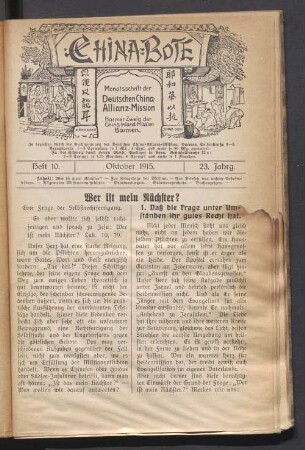 Heft 10. Oktober 1915