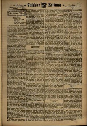 Dritte Ausgabe vom Samstag, den 29. Juli 1911.