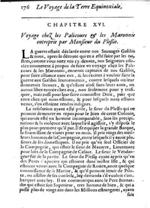 Voyage chez les Palicours, ] les Maronnis, entrepris par Monsieur du Pleßis.