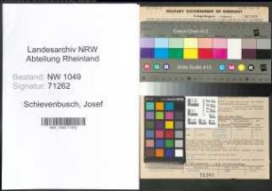 Entnazifizierung Josef Schievenbusch , geb. 28.12.1903 (Schneider)