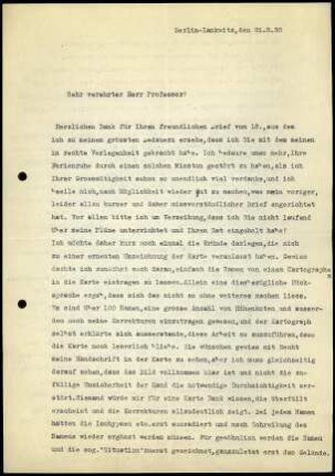 H. Lehmann an G. Karo