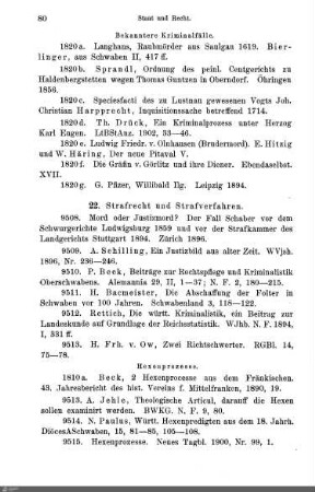 22. Strafrecht und Strafverfahren