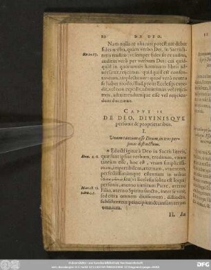 Caput II De Deo, Divinisque personis & proprietatibus.