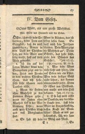 67-71, IV. Vom Gesetz