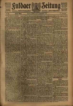 Erste Ausgabe vom Freitag, den 30. September 1910.