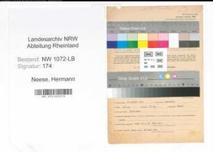 Entnazifizierung Hermann Neese , geb. 17.01.1901 (Maurermeister)