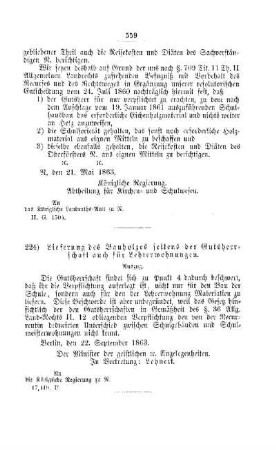Lieferung des Bauholzes seitens der Gutsherrschaft auch für Lehrerwohnungen : [IV. Elementarschulwesen]