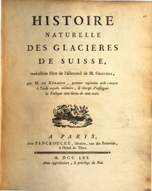 Histoire naturelle des glacières de Suisse