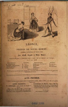 Léonce, ou propos de jeune homme : comédie-vaudeville en trois actes