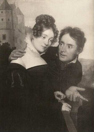 Karl Barromäus und Auguste von Miltitz : Karl Barromäus und Auguste von Miltitz. Öl auf Leinwand; 97,5 x 71,5 cm. um 1823. Privatbesitz, Graf Vitzthum von Eckstädt, Schloß Lichtenwalde. Ausstellung. Dresden, Sächsischer Kunstverein: Kunst in Sachsen vor hundert Jahren. 29. April-24. Juni 1928