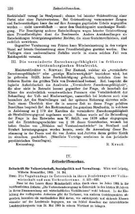 120-121, IV. Zeitschriftenschau