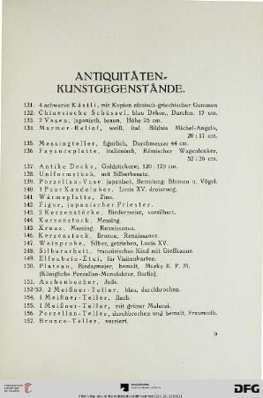 Antiquitäten – Kunstgegenstände (Nr. 131-200)