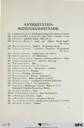 Antiquitäten – Kunstgegenstände (Nr. 131-200)