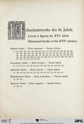Holzschnittwerke des XVI. Jahrhunderts (Nr. 345-554)