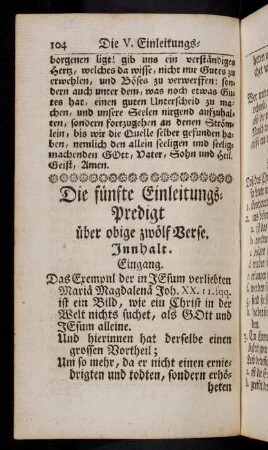104-130, Fünfte Einleitungs-Predigt