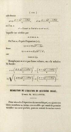 Résolution de l'équation du quatrième degré.