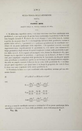 Sulla teoria delle superficie.