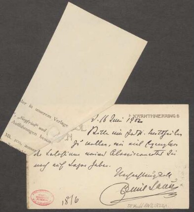 Brief an B. Schott's Söhne : 16.06.1902