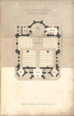 Dolmetsch, Heinrich; Reutlingen; Katharinenkirche - Grundriss EG