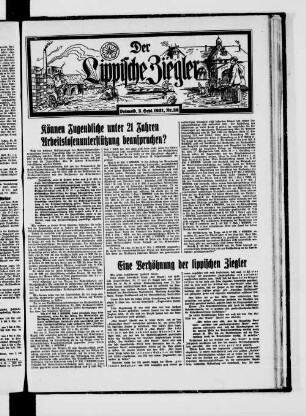 Der lippische Ziegler. 1926-1933